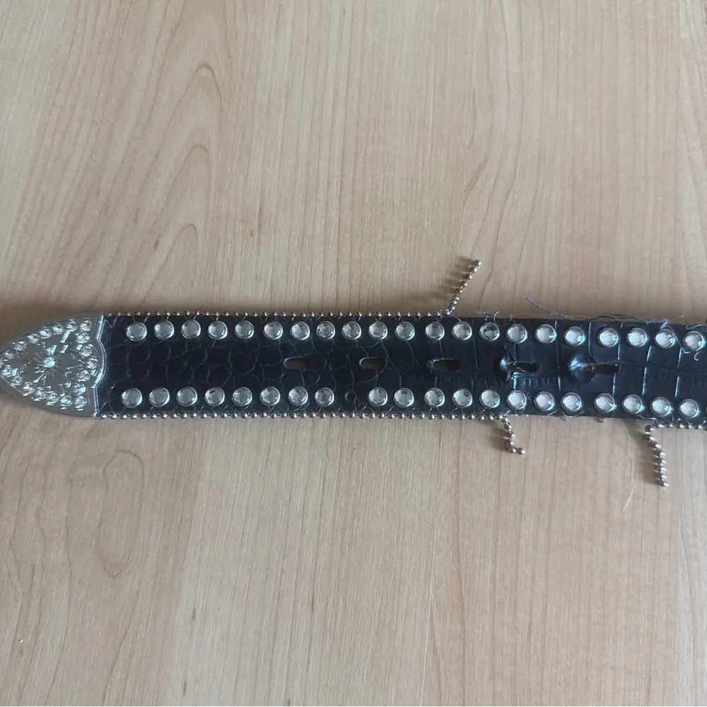 Blazin Roxx Women’s Black Leather Belt, Western Bling Rhinestone Cowgirl Rodeo